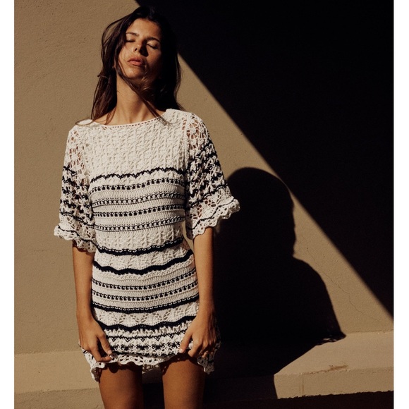 Zara Dresses Zara Crochet Knit Mini Dress Poshmark
